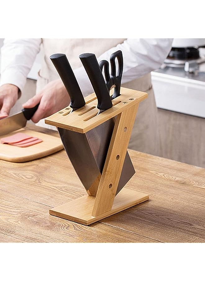 vesus - 4 Pieces Knife Holder,Nan Bamboo Tool Carrier,Kitchen Storage Knife Scissors Storage Tool Holder - Image 1
