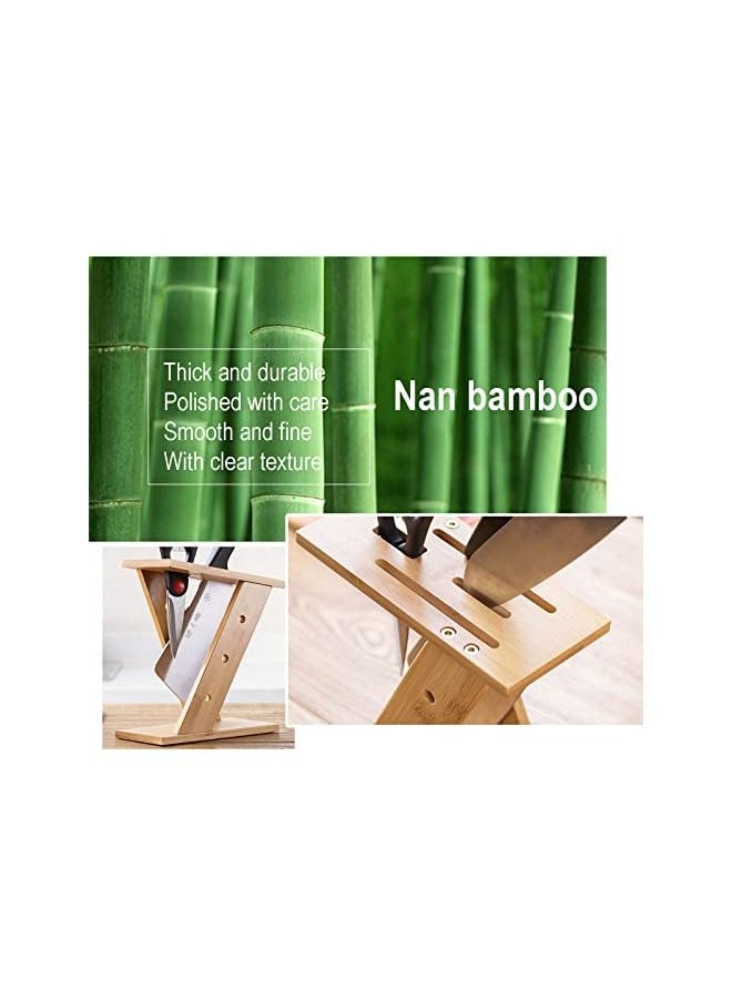 vesus - 4 Pieces Knife Holder,Nan Bamboo Tool Carrier,Kitchen Storage Knife Scissors Storage Tool Holder - Image 1