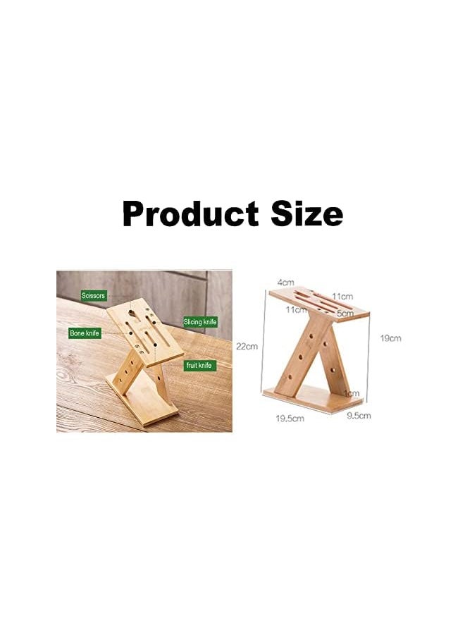vesus - 4 Pieces Knife Holder,Nan Bamboo Tool Carrier,Kitchen Storage Knife Scissors Storage Tool Holder - Image 1
