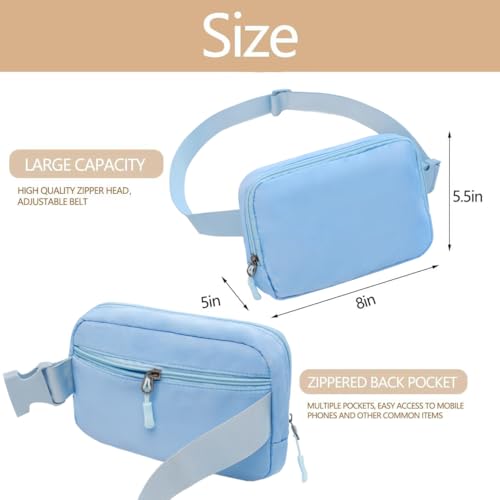 WITROMAN Belt bag Fanny pack crossbody bags for women Everywhere belt bag (Light blue) - Image 2