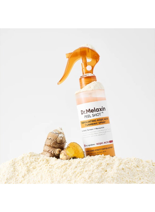Dr.Melaxin Peel Shot Kojic Acid Turmeric Body Exfoliator Spray 200ml – AHA PHA Niacinamide for KP Bumps, Dark Spots, Uneven Skin Tone, Korean Skincare - Image 2