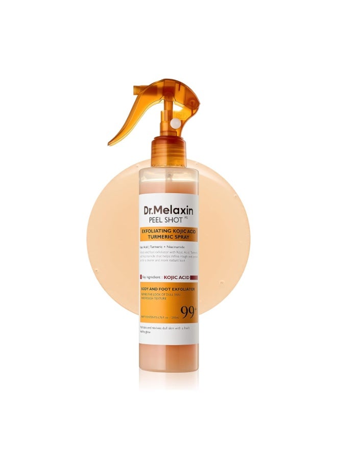 Dr.Melaxin Peel Shot Kojic Acid Turmeric Body Exfoliator Spray 200ml – AHA PHA Niacinamide for KP Bumps, Dark Spots, Uneven Skin Tone, Korean Skincare - Image 4