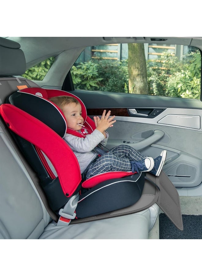 smartelf SMART ELF Car Seat Protector for Child Car Seat - Waterproof 600D Fabric Baby Seat Protectors for Non-Slip Backing Mesh Pockets for Baby and Pet, Easy Storageï¼ˆDark Grayï¼‰ - Image 3
