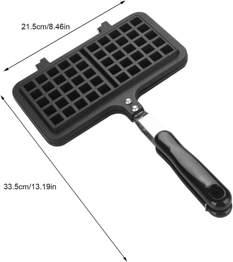 comfrt Stovetop Waffle Maker, Dual Head Non-stick Cast Iron Belgian Waffle Maker for Panini Sandwich Toaster Breakfast Snacks, 13.19 x 8.46in - Image 4