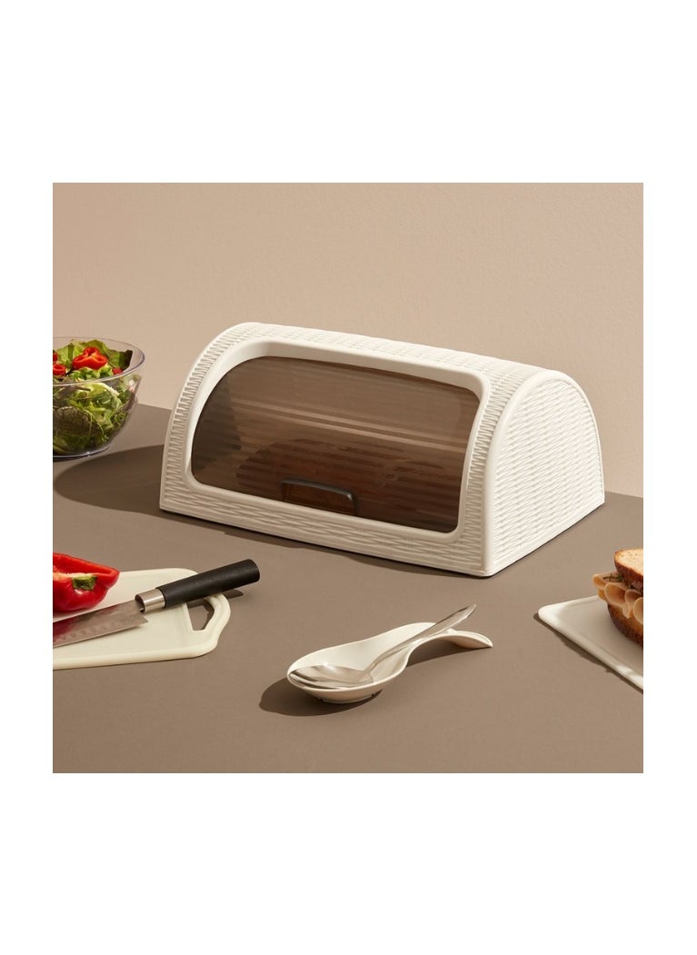 dunya - Dunya Bread Box ,BPA Free, With Moving (42*27.4*18cm) Acrylic Lid -Turkey Made Beige - Image 1