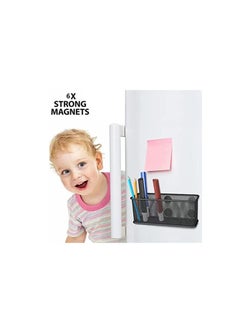 KASTWAVE Mesh Magnetic Storage Baskets, Anti Slip Strong Magnet Pen Cup Magnetic Marker Storage Basket Organizer, Suitable for Whiteboard Refrigerator Fridge Locker Accessories (Black)  - Image 4
