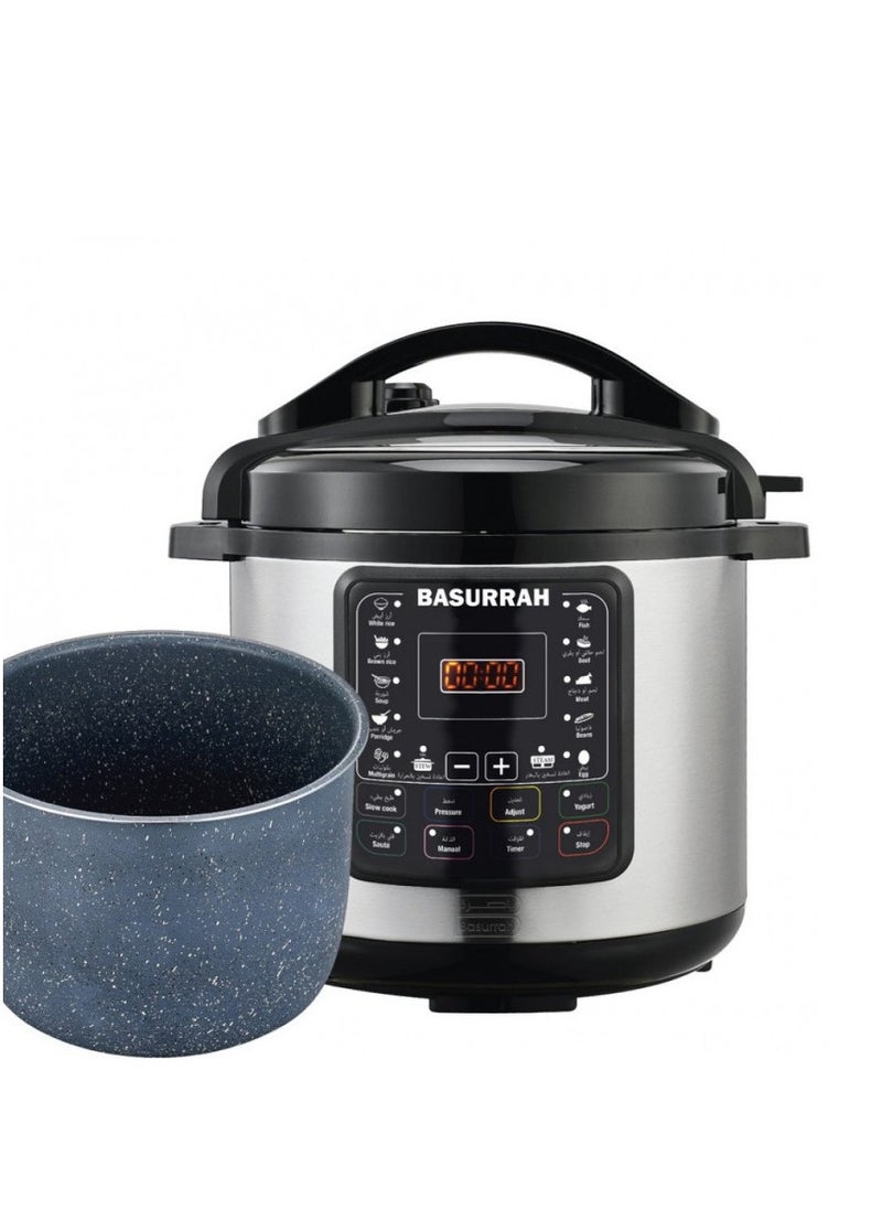 BASURRAH Electric Pressure Cooker 8L/6L with Granite Bowl 1200W/1000W  - Image 1