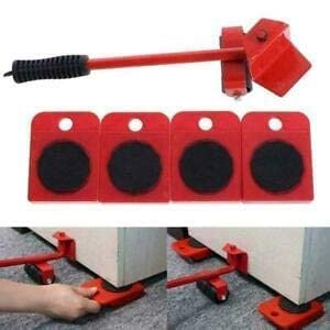 EKANTIK Furniture Shifting Tool Lifter Heavy Duty Mover Set with Wheel Pads for Easy and SafeLift Sofas Refrigerators and Home Appliances Up to 150KG Set of 1 Red - Image 3