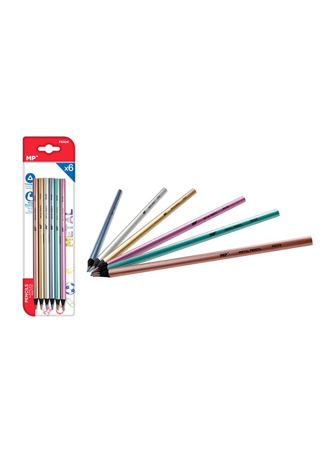 MP 6 أقلام رصاص معدنية