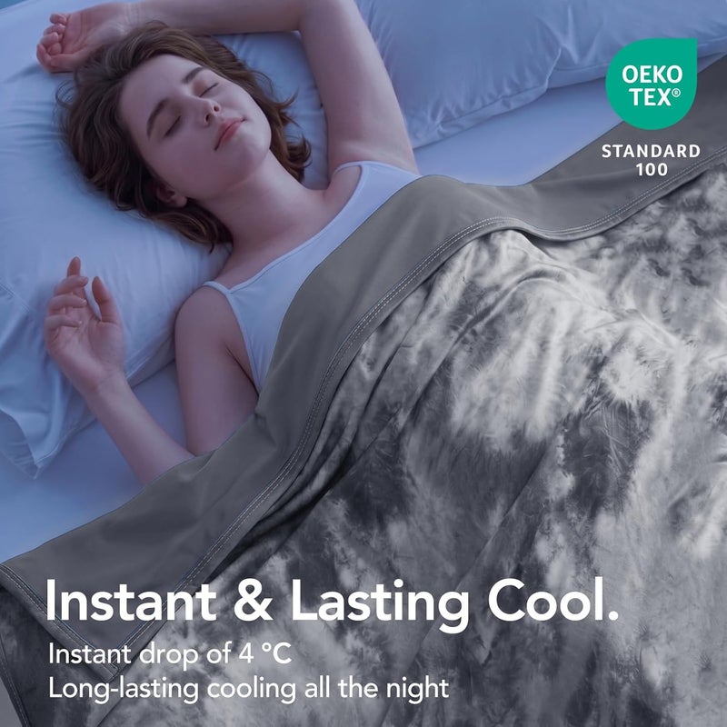 Topcee Cooling Blanket for Night Sweats Decorative Tie Dye, Absorbs Heat to Keep Cool on Warm Nights, Q-Max 0.5 Cooling Blankets for Hot Sleepers, Ultra-Cool Lightweight Sofa Throw Blanket (50"x70") - Image 2