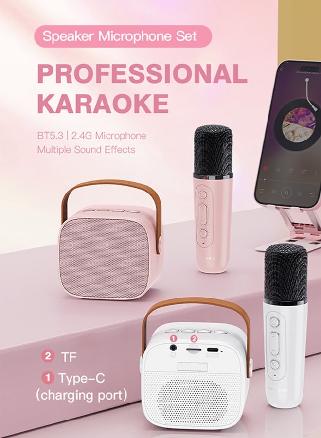 Bavin party outdoor AUX portable wireless blue tooth karaoke Home Karaoke Portable Bluetooth Speaker with 1 Wireless Microphone for Party Singing TF Card AUX Connectivity and Type-C Charging - Image 2