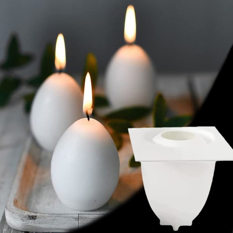 TOPYS TOPYS 3Piece Silicone Egg Candle Molds Reusable Heat Resistant 20C to 230C Ideal for Candles Soap Chocolate Cake etc