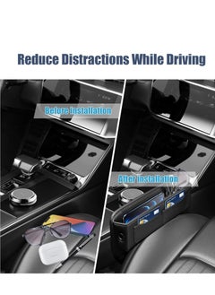 SYOSI Car Seat Gap Filler Organizers,Premium Leather Automotive Accessories for Storing Cards, Phones, Wallets, Keys, and Glasses Between Front Seats  - Image 2
