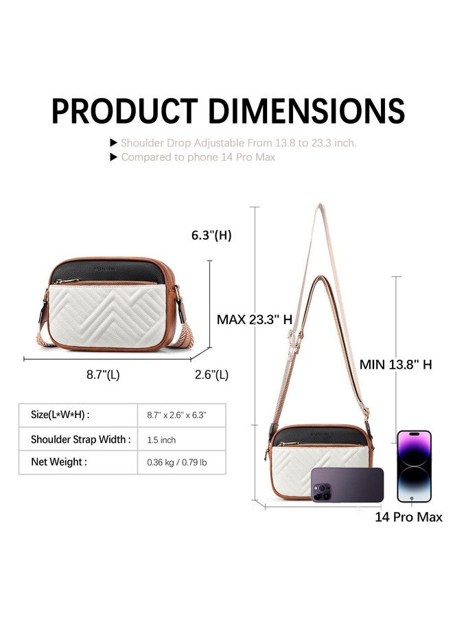 BOSTANTEN Quilted Crossbody Bags for Women Vegan Leather Purses Small Shoulder Handbags with Wide Strap - Image 2