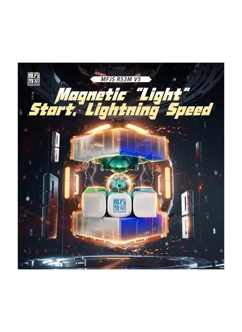 MoYu - MoYu RS3M V5 3x3 Speed Cube Stickerless Magnetic Ball Core UV with Robot Box - Image 1
