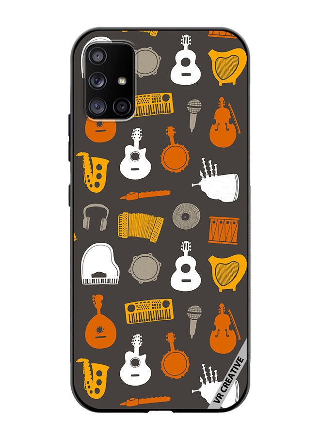 VR CREATIVE Protective Case Cover For Samsung Galaxy A51 5G Musical Instruments Flat Design Multicolour - Image 1