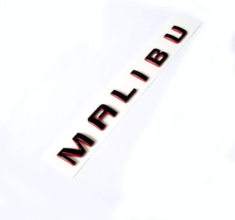 Yoaoo 2x OEM Black Malibu Nameplate Letter Emblem Badge Glossy for GM Malibu with Red Frame - Image 3