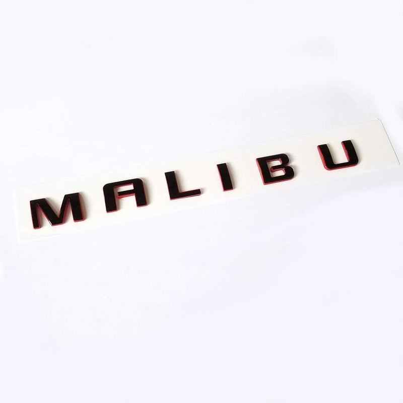 Yoaoo 2x OEM Black Malibu Nameplate Letter Emblem Badge Glossy for GM Malibu with Red Frame - Image 2