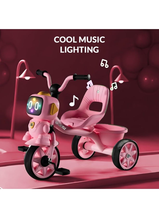 DubaiGallery Tricycle for Kids, Baby Cycle with Light and Music, Kids Tricycle with Back Storage Basket & 3 Wheels, Kids Cycle Bike For 2 to 5 Years Boys Girls  - Image 3