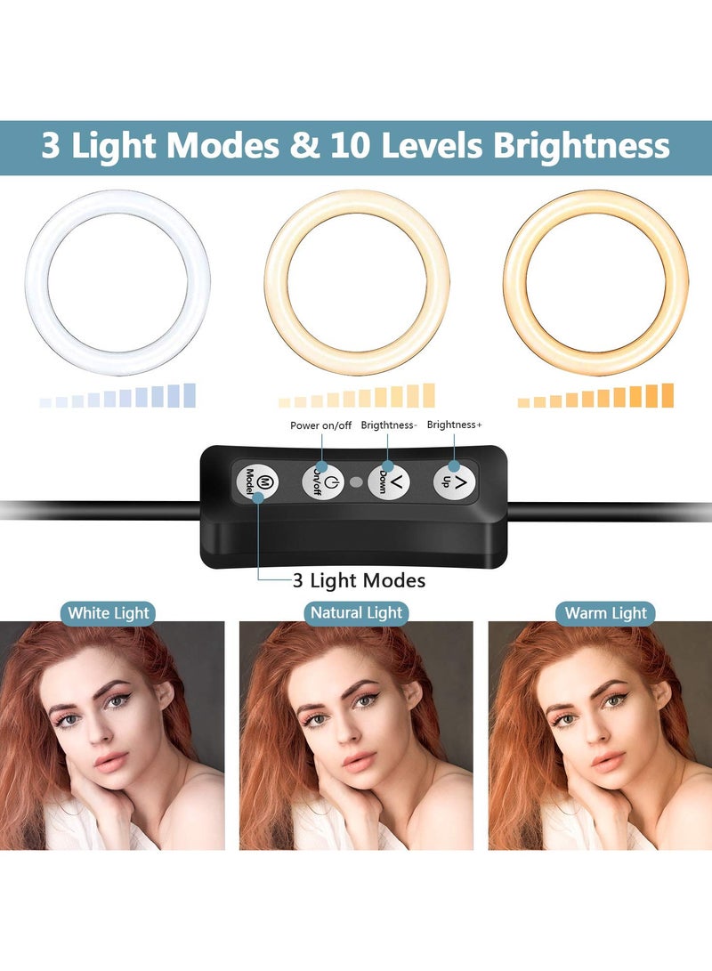 MAKS & CO. Ultimate 12-inch LED Ring Light Kit with Adjustable Floor Tripod and Desk Stand - Perfect for Selfies, Video Recording, and Zoom Meetings - Image 1