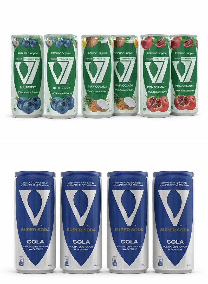 في كولا مجموعة مشروبات غازية وعصائر فوارة 300 مل - 10 قطع - Image 1