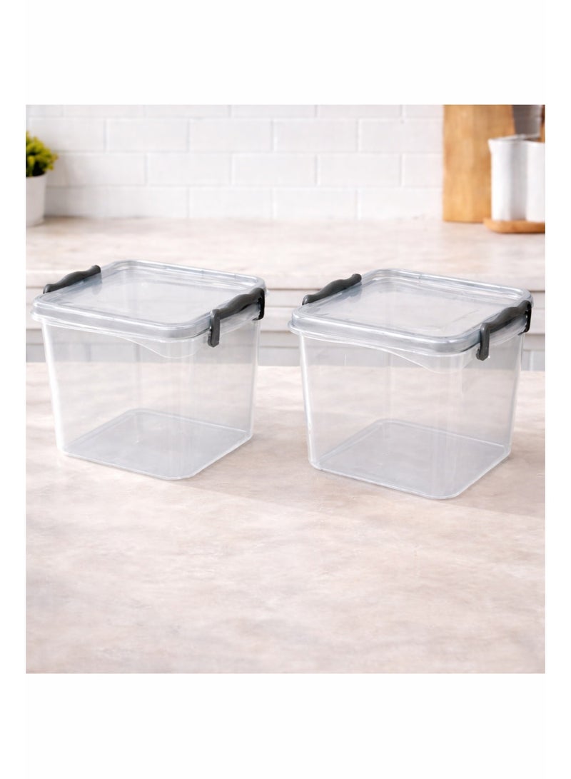 favilla 2.4L Airtight Plastic Storage Container Set - 2 Pieces - Keeps Food Fresh - Code 1256 - Image 2