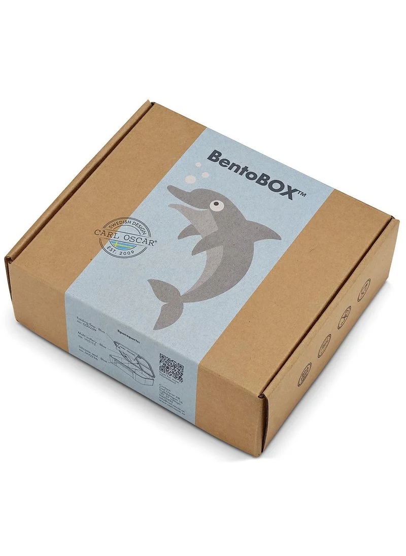 كارل أوسكار صندوق طعام كارل أوسكار السويدي Bentobox™، سعة 1.0 لتر للأطفال - دولفين أزرق