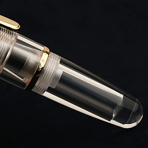 Lanxivi Majohn Q1 Fountain Pen Bent Nib Fude Pen, Little Fat Man Transparent Eyedropper Filling Pocket Pen Large Capacity - Image 5
