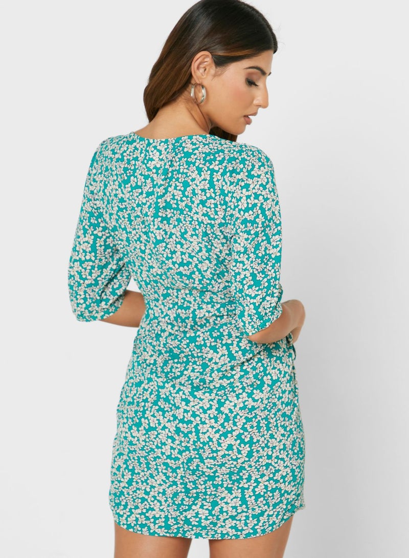 ONLY Floral Tie-Waist Dress - Image 2