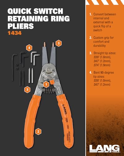 Lang Tools A & E Hand Tools Lang Tools 1434 Internal/External Quick Switch Retaining Ring Pliers and Tip Kit - Image 2