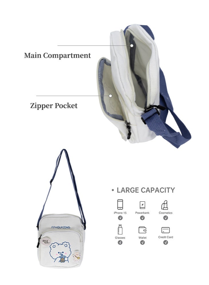 Girls' Cute Animal Shoulder Bag, Student College Style Fresh Crossbody Bag Sling Bag Side Bag Carry Bag, Daily Commuting Carrying Bag Phone Bag Coin Purse for College Students/Teenagers/Women/Ladies - Image 2