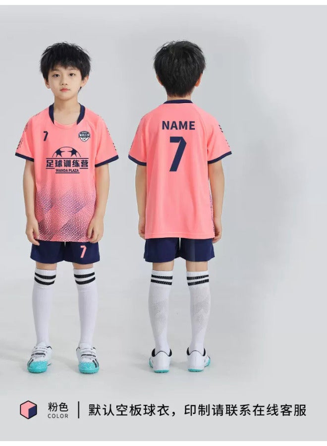Summer Children's Football Jersey Set Quick-Dry Boys Girls Training Team Uniform Printing