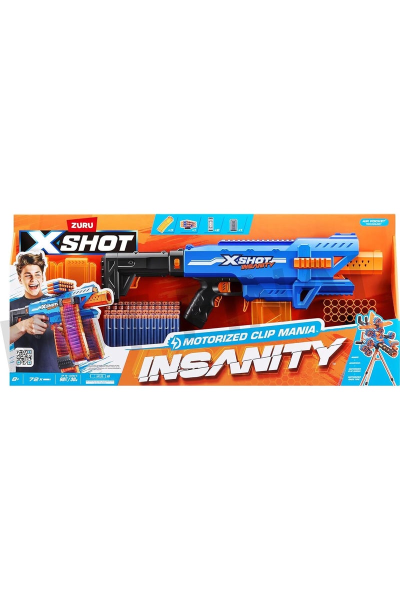 X-Shot مسدس كليب كهربائي من إنسانية مع 3 مخازن و72 سهم - Image 1