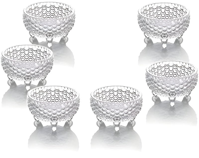 DOMINGO HUB Ice Cream Cup Ice Cream Bowl 150 ML Set of 6 Falooda Glass Glass Irish Mug Dishes for Dessert Bowl Milkshake Glass Fruit and Pudding Set Serving Bowl for Home Restaurants and Parties - Image 1