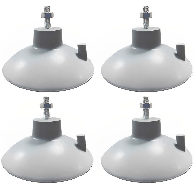 4 PCs French Fry Suction Cup Feet Commercial Suction Cup Feet with Screws for Industrial Commercial French Fry Cutter Gray