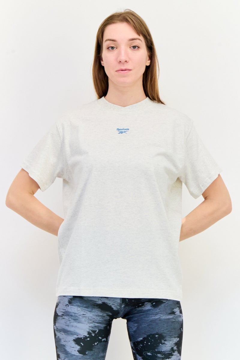 Reebok Women Sportswear Fit Short Sleeves Outdoor T-Shirt, Light Grey - Image 1