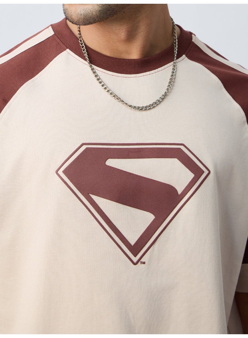 The Souled Store Superman: Look Up Men and Boys Half Sleeves Round Neck Graphic Printed Cotton Oversized Relaxed Fit Breathable Comfortable Casual Streetwear T-Shirt - Image 5