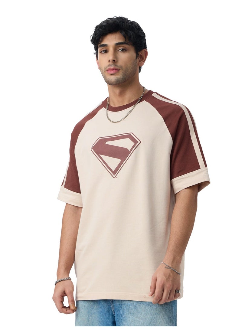 The Souled Store Superman: Look Up Men and Boys Half Sleeves Round Neck Graphic Printed Cotton Oversized Relaxed Fit Breathable Comfortable Casual Streetwear T-Shirt - Image 1