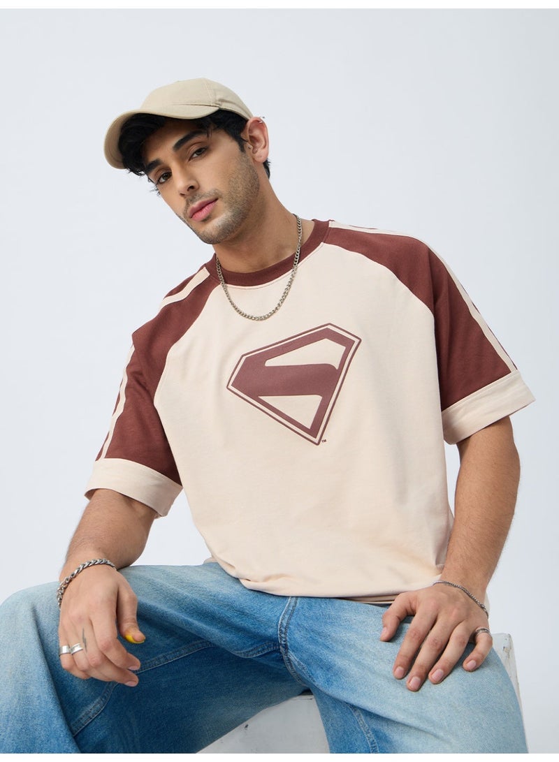 The Souled Store Superman: Look Up Men and Boys Half Sleeves Round Neck Graphic Printed Cotton Oversized Relaxed Fit Breathable Comfortable Casual Streetwear T-Shirt - Image 3