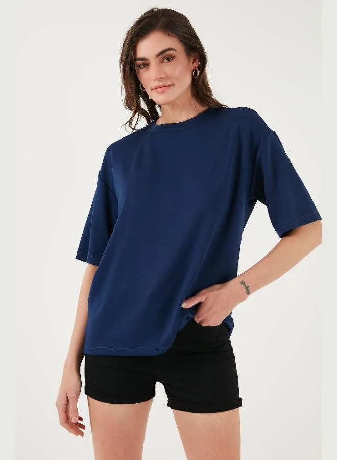 Lela Lela Stretch Oversize Fit Crew Neck T Shirt Women's T SHIRT 5865911