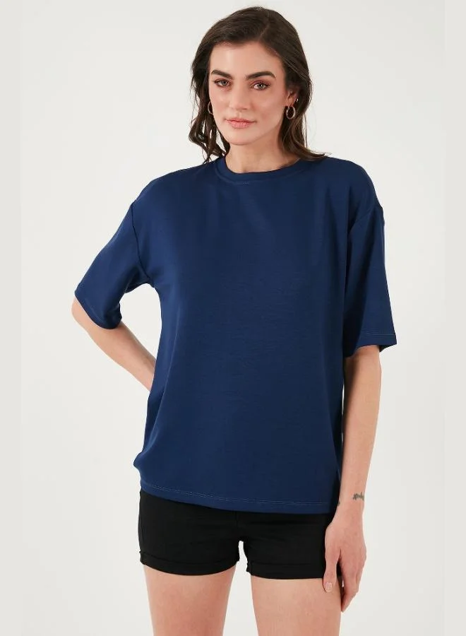 Lela Lela Stretch Oversize Fit Crew Neck T Shirt Women's T SHIRT 5865911