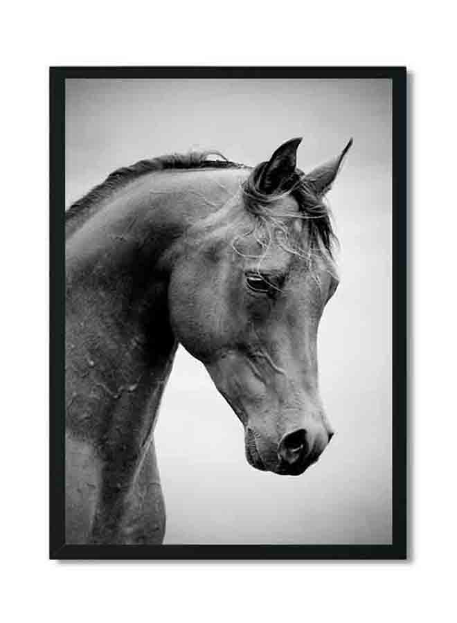 LOWHA Horse Poster With Wood Frame Black/White - Image 1