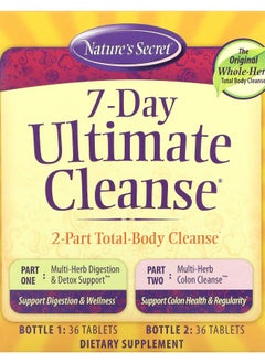 7-Day Ultimate Cleanse 2-Part Total-Body Cleanse 2 Bottles 36 Tablets Each