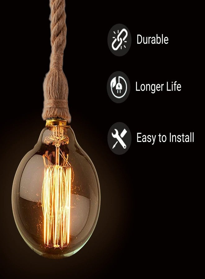 Lexton Filament Incandescent Edison Bulb | E27 Base Vintage Bulb | 40 Watts | Warm White | for Home Light Fixtures, Decorations | Pack of 3 - Image 4