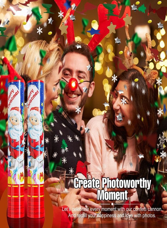 SRG Christmas Confetti Cannon Party Poppers Shooters 4 Pack Xmas Confetti Poppers Christmas Decorations Multicolor Confetti Blaster for Christmas Eve New Year’s - Image 2