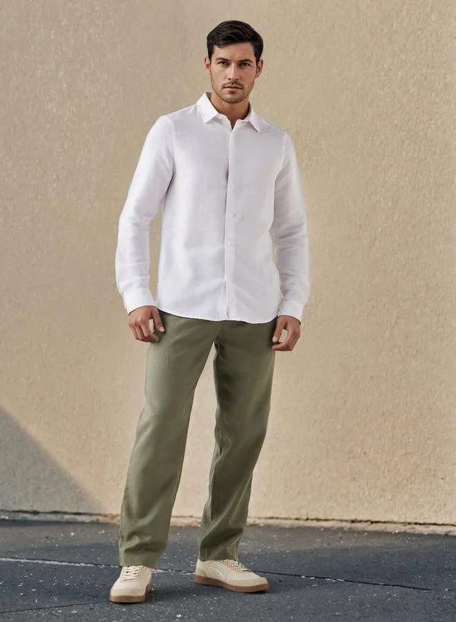 Splash FAV Regular Fit Linen Blend Shirt
