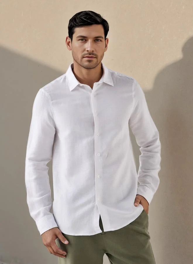 Splash FAV Regular Fit Linen Blend Shirt
