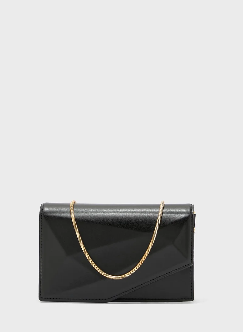 ELLA 3D Facet Clutch Bag With Chain Strap