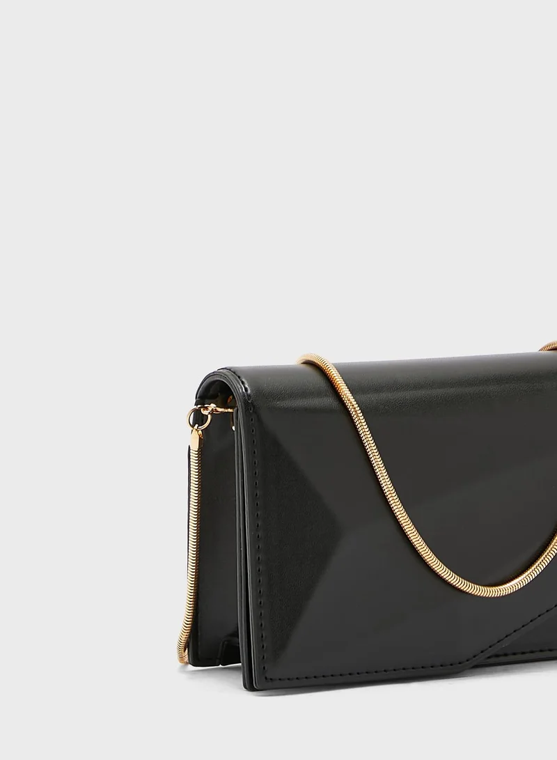 ELLA 3D Facet Clutch Bag With Chain Strap
