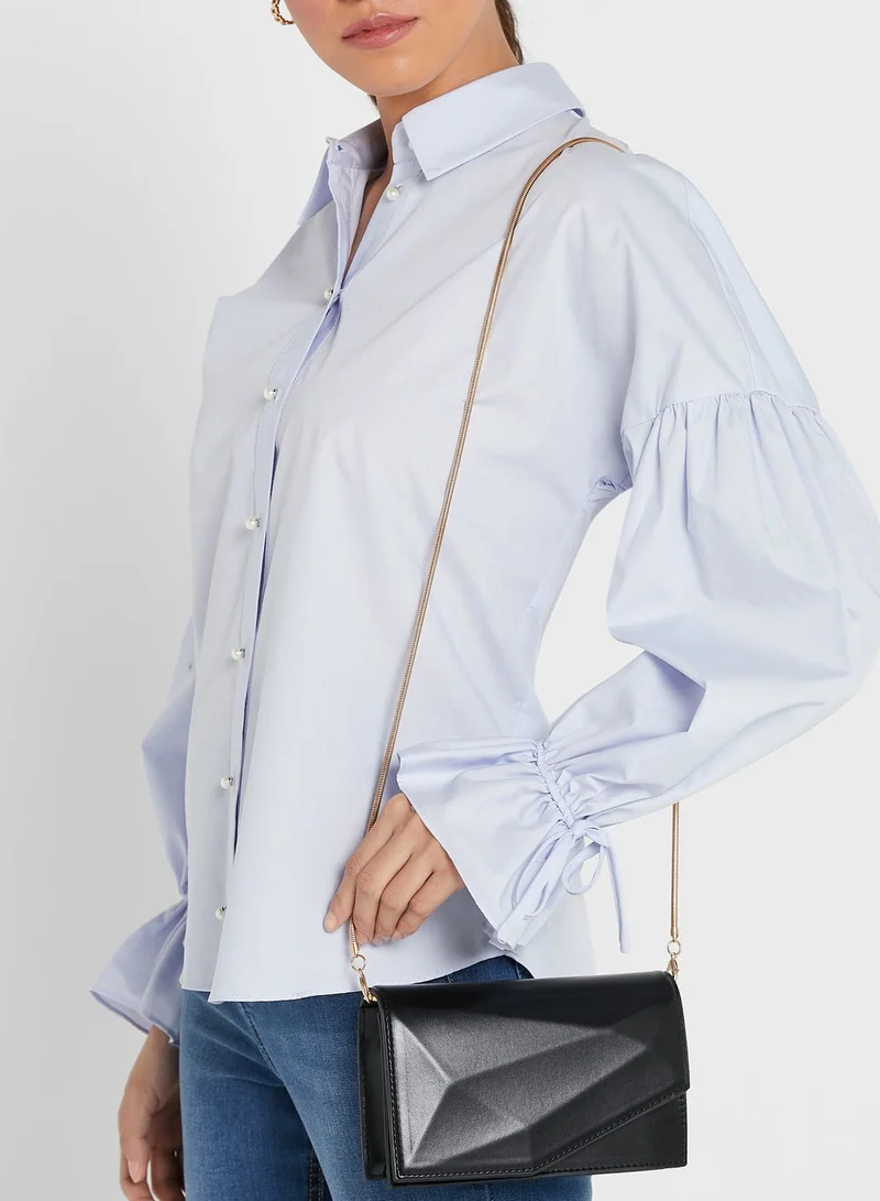 ELLA 3D Facet Clutch Bag With Chain Strap